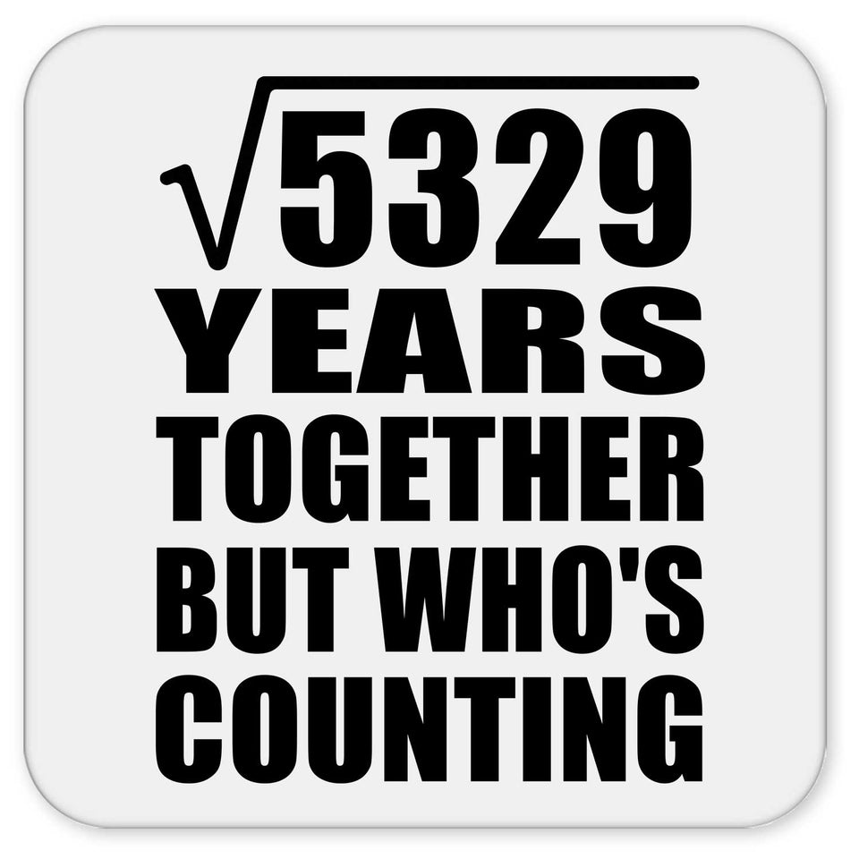 73rd Anniversary Square Root of 5329 Years Who's Counting - Drink Coaster