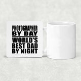 Photographer By Day World's Best Dad By Night - Drink Coaster
