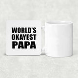 World's Okayest Papa (Grandpa) - Drink Coaster