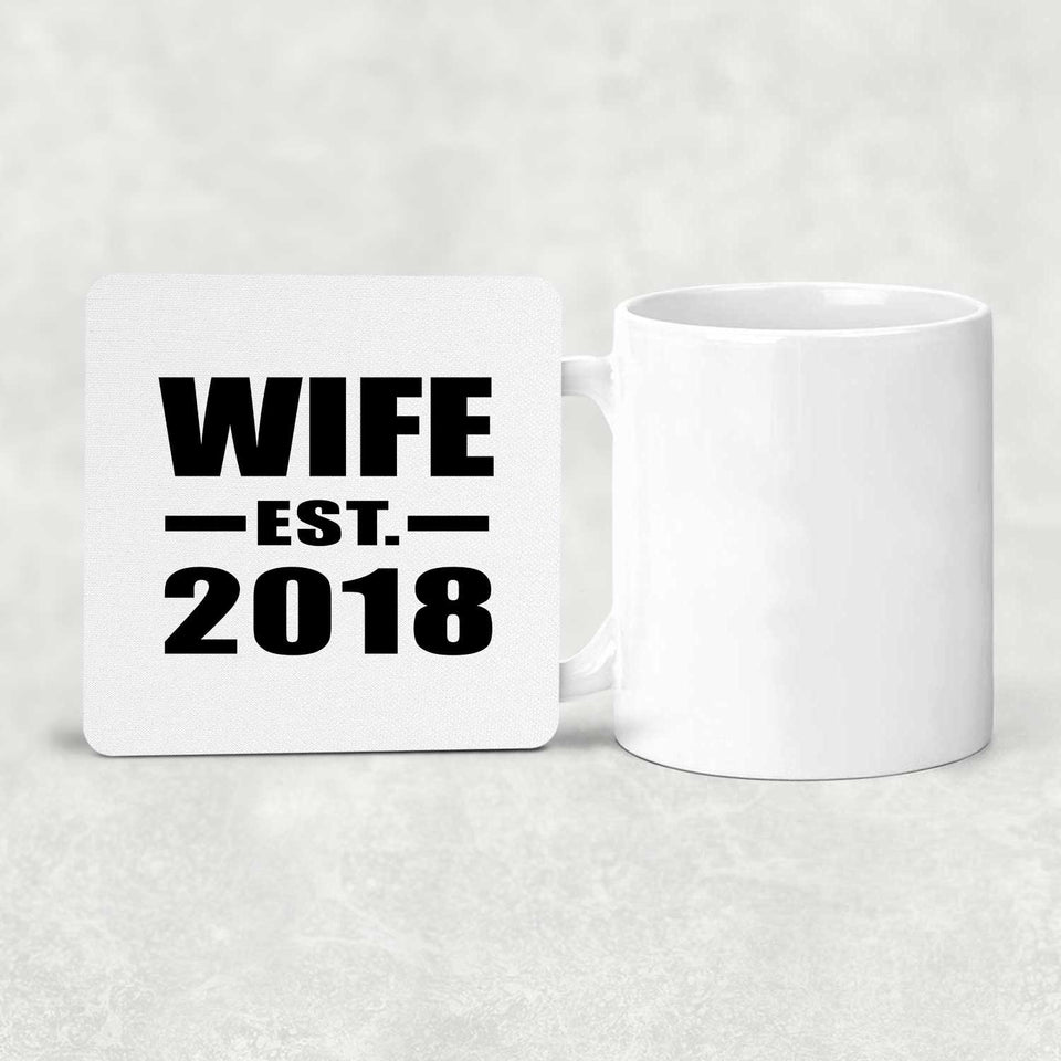 Wife Established EST. 2018 - Drink Coaster