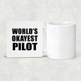 World's Okayest Pilot - Drink Coaster