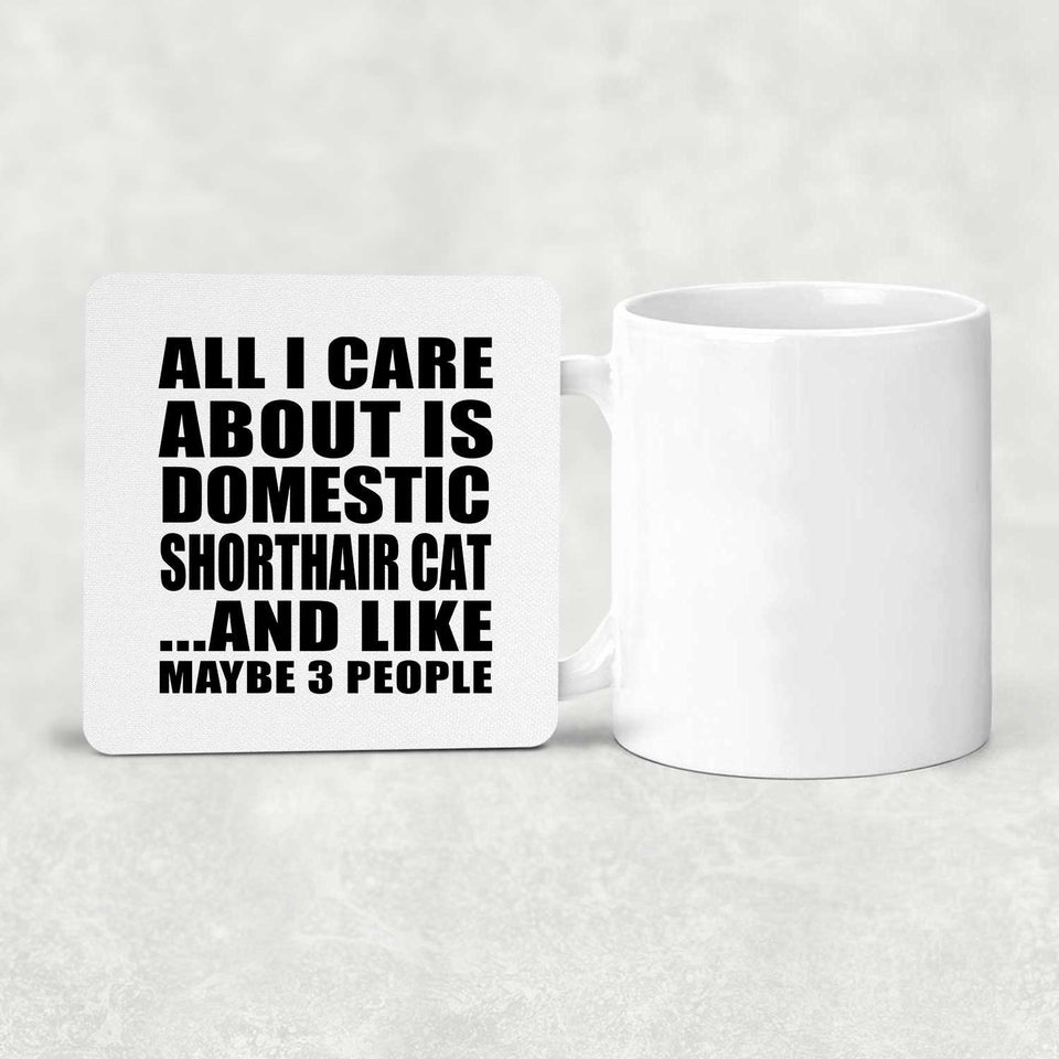 All I Care About Is Domestic Shorthair Cat - Drink Coaster