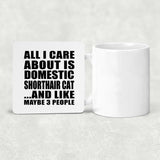 All I Care About Is Domestic Shorthair Cat - Drink Coaster