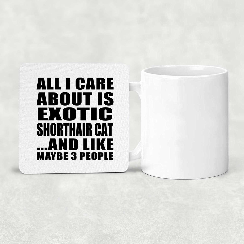 All I Care About Is Exotic Shorthair Cat - Drink Coaster