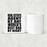 Real Estate Agent By Day World's Best Dad By Night - Drink Coaster