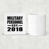 Military Personnel Established EST. 2018 - Drink Coaster