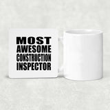 Most Awesome Construction Inspector - Drink Coaster