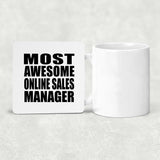 Most Awesome Online Sales Manager - Drink Coaster