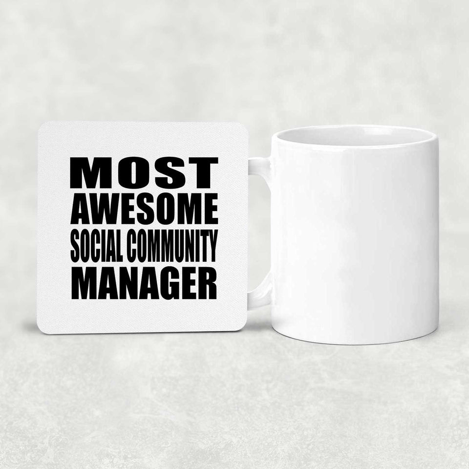 Most Awesome Social Community Manager - Drink Coaster