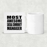 Most Awesome Social Community Manager - Drink Coaster
