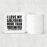 I Love My Girlfriend More Than Track And Field - Drink Coaster