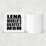 Lena World's Okayest Mom - Drink Coaster