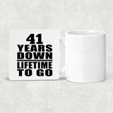 41st Anniversary 41 Years Down Lifetime To Go - Drink Coaster
