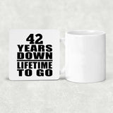42nd Anniversary 42 Years Down Lifetime To Go - Drink Coaster
