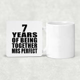 7th Anniversary 7 Years Of Being Mrs Perfect - Drink Coaster