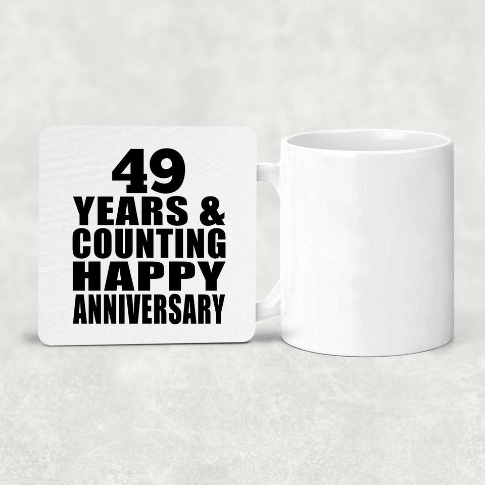 Happy 49th Anniversary 49 Years & Counting - Drink Coaster