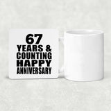 Happy 67th Anniversary 67 Years & Counting - Drink Coaster