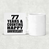 Happy 77th Anniversary 77 Years & Counting - Drink Coaster
