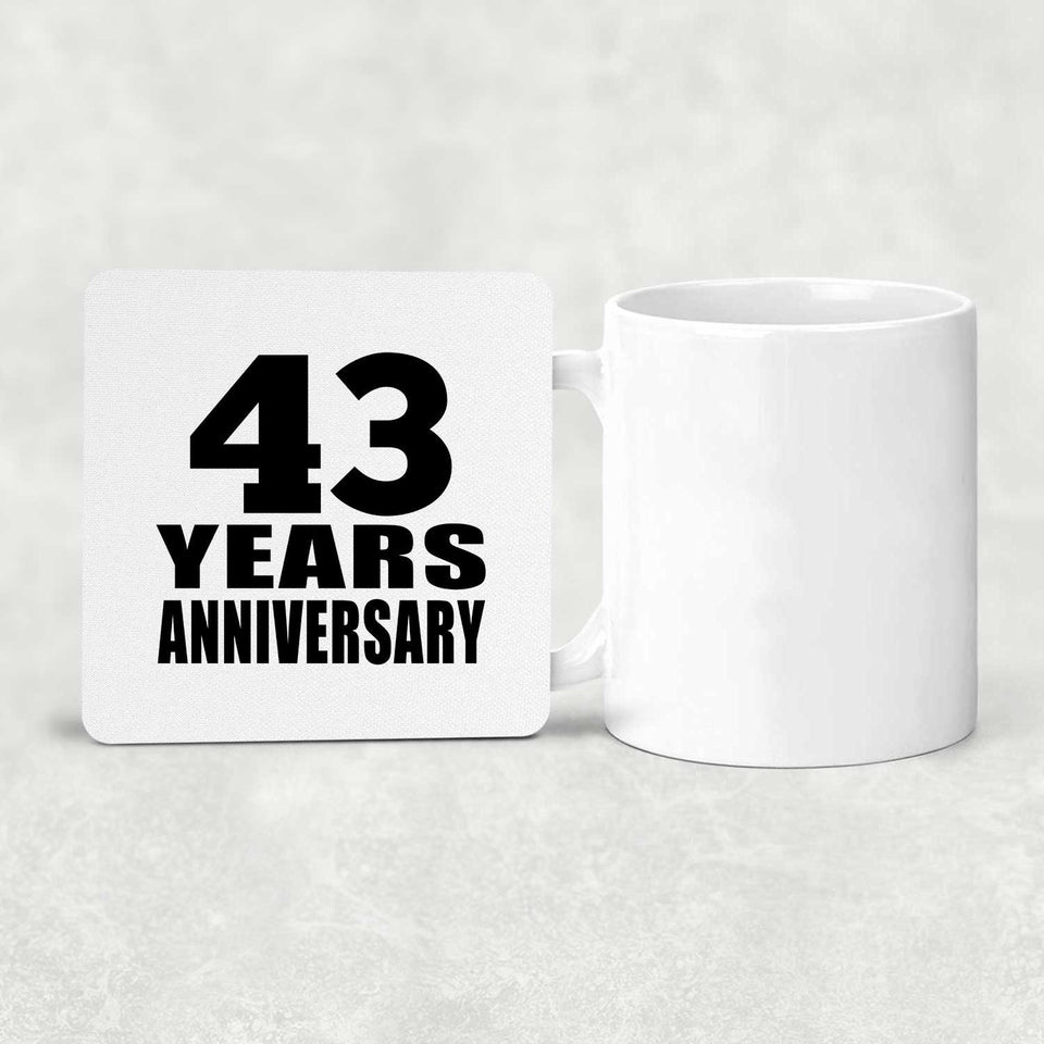 43rd Anniversary 43 Years - Drink Coaster