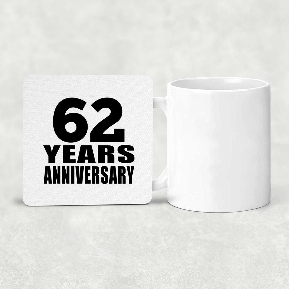 62nd Anniversary 62 Years - Drink Coaster