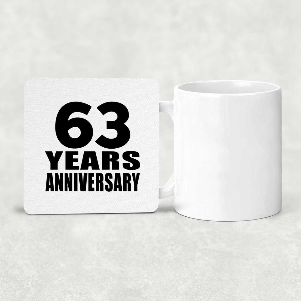 63rd Anniversary 63 Years - Drink Coaster