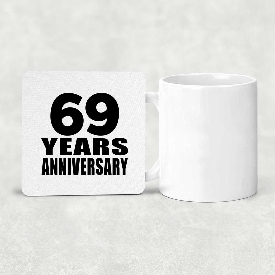 69th Anniversary 69 Years - Drink Coaster