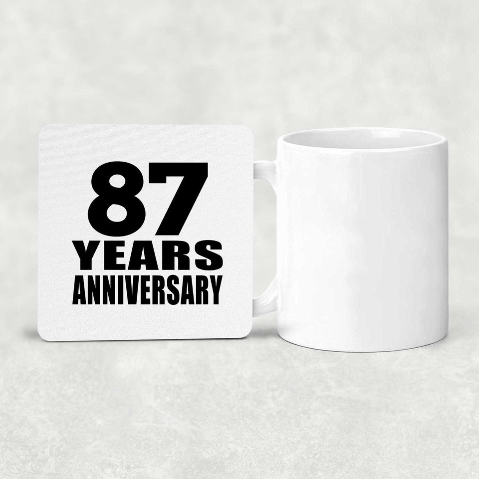 87th Anniversary 87 Years - Drink Coaster