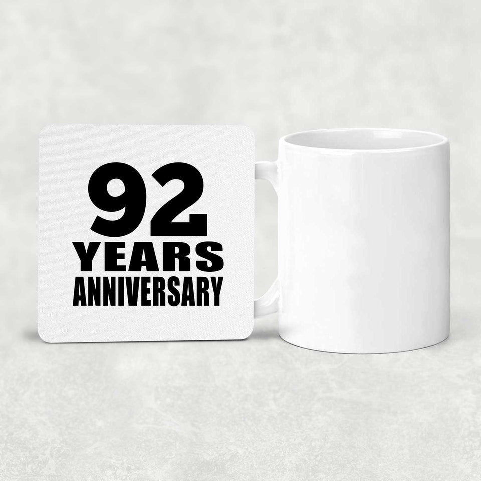92nd Anniversary 92 Years - Drink Coaster