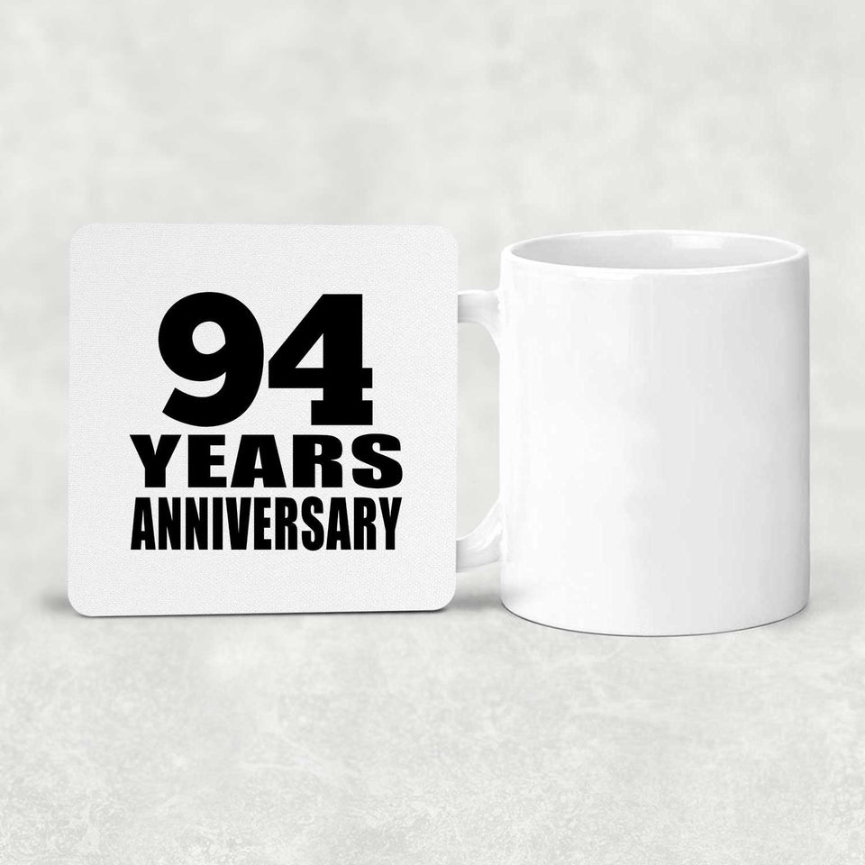 94th Anniversary 94 Years - Drink Coaster