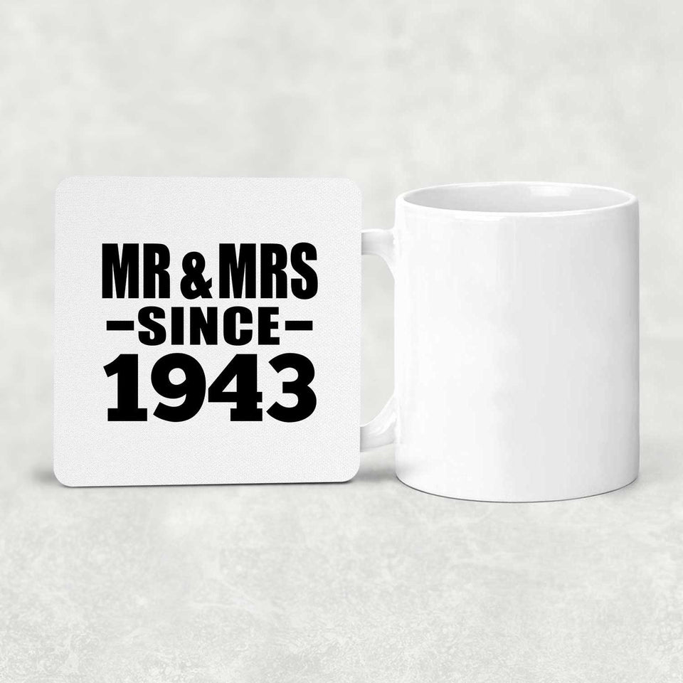 81st Anniversary Mr & Mrs Since 1943 - Drink Coaster