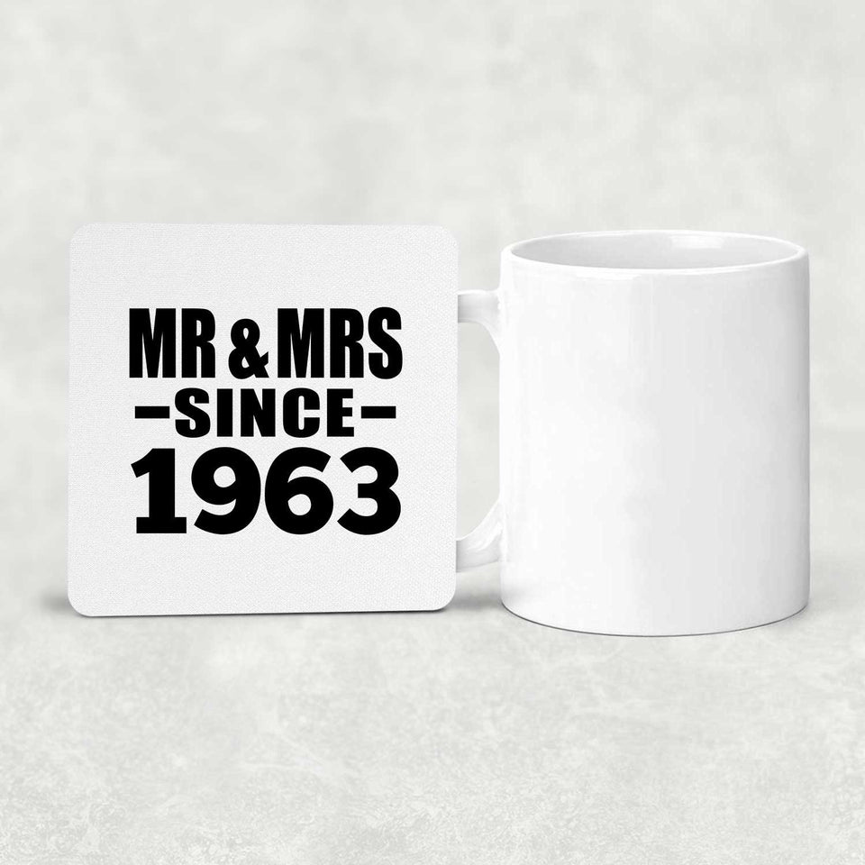 61st Anniversary Mr & Mrs Since 1963 - Drink Coaster