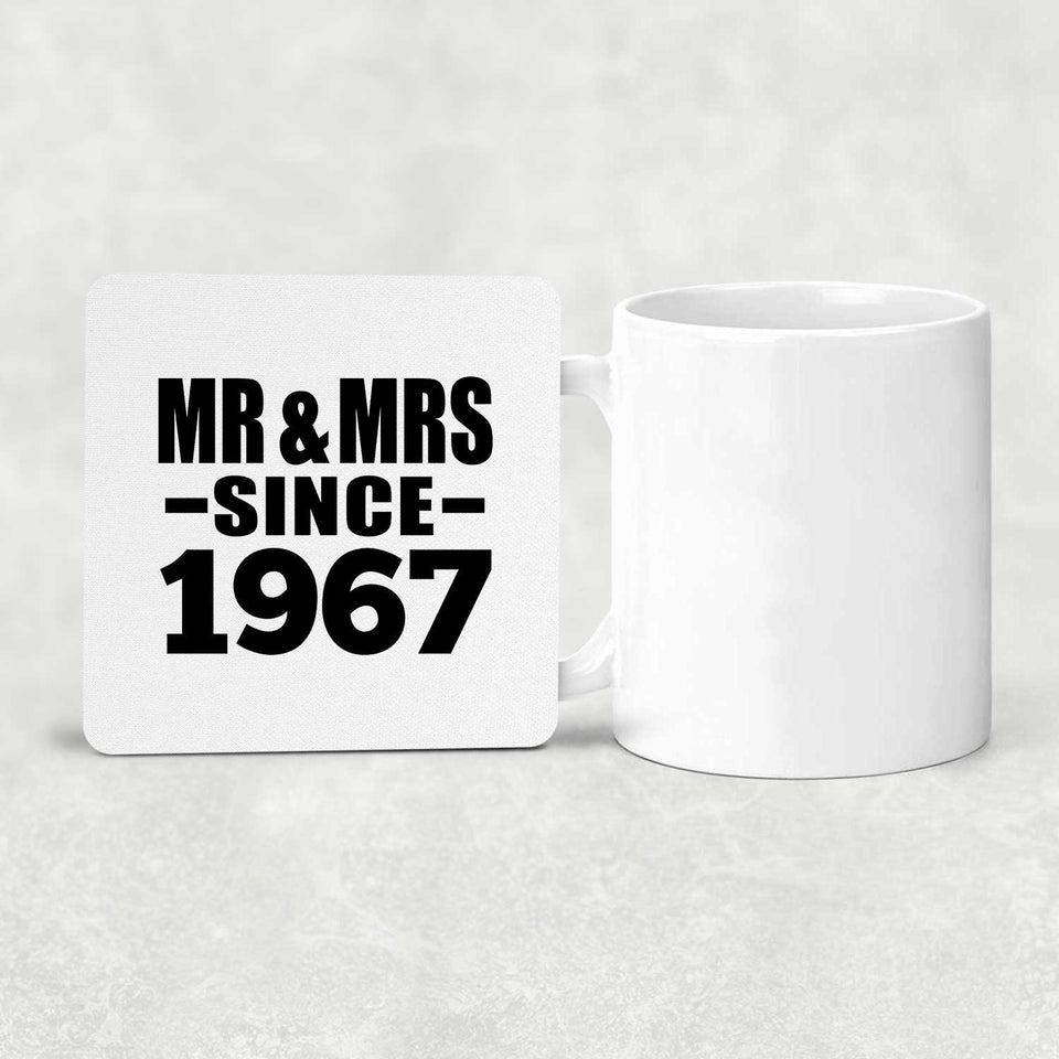 57th Anniversary Mr & Mrs Since 1967 - Drink Coaster