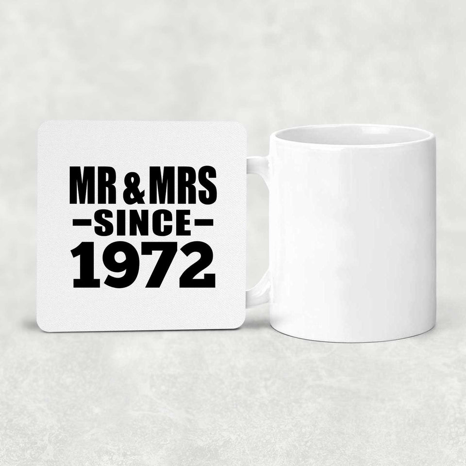 52nd Anniversary Mr & Mrs Since 1972 - Drink Coaster