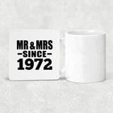 52nd Anniversary Mr & Mrs Since 1972 - Drink Coaster