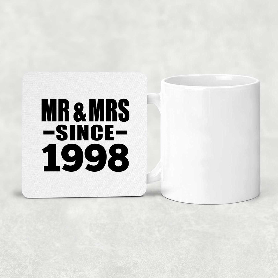 26th Anniversary Mr & Mrs Since 1998 - Drink Coaster