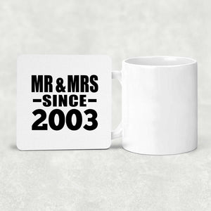 21st Anniversary Mr & Mrs Since 2003 - Drink Coaster
