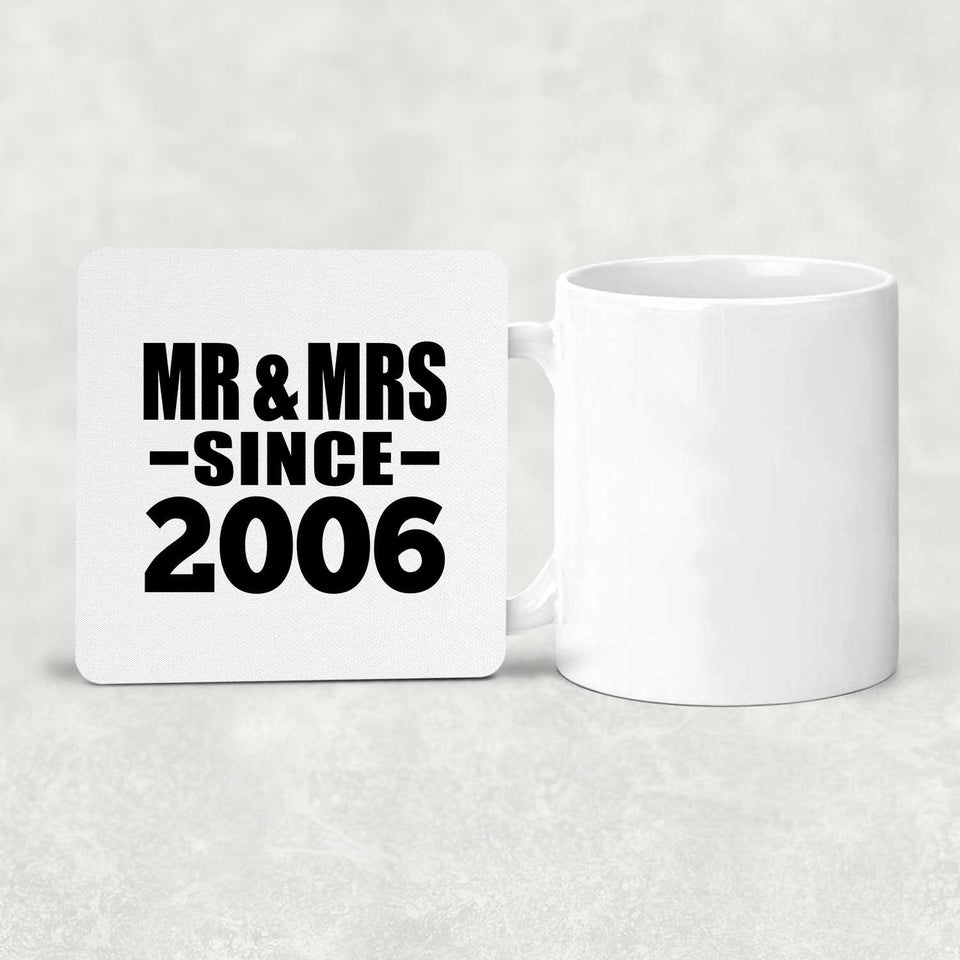 18th Anniversary Mr & Mrs Since 2006 - Drink Coaster
