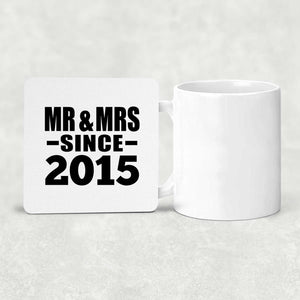 9th Anniversary Mr & Mrs Since 2015 - Drink Coaster