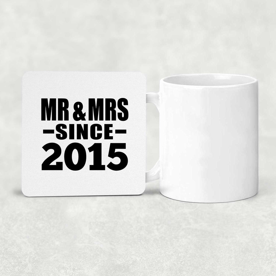 9th Anniversary Mr & Mrs Since 2015 - Drink Coaster