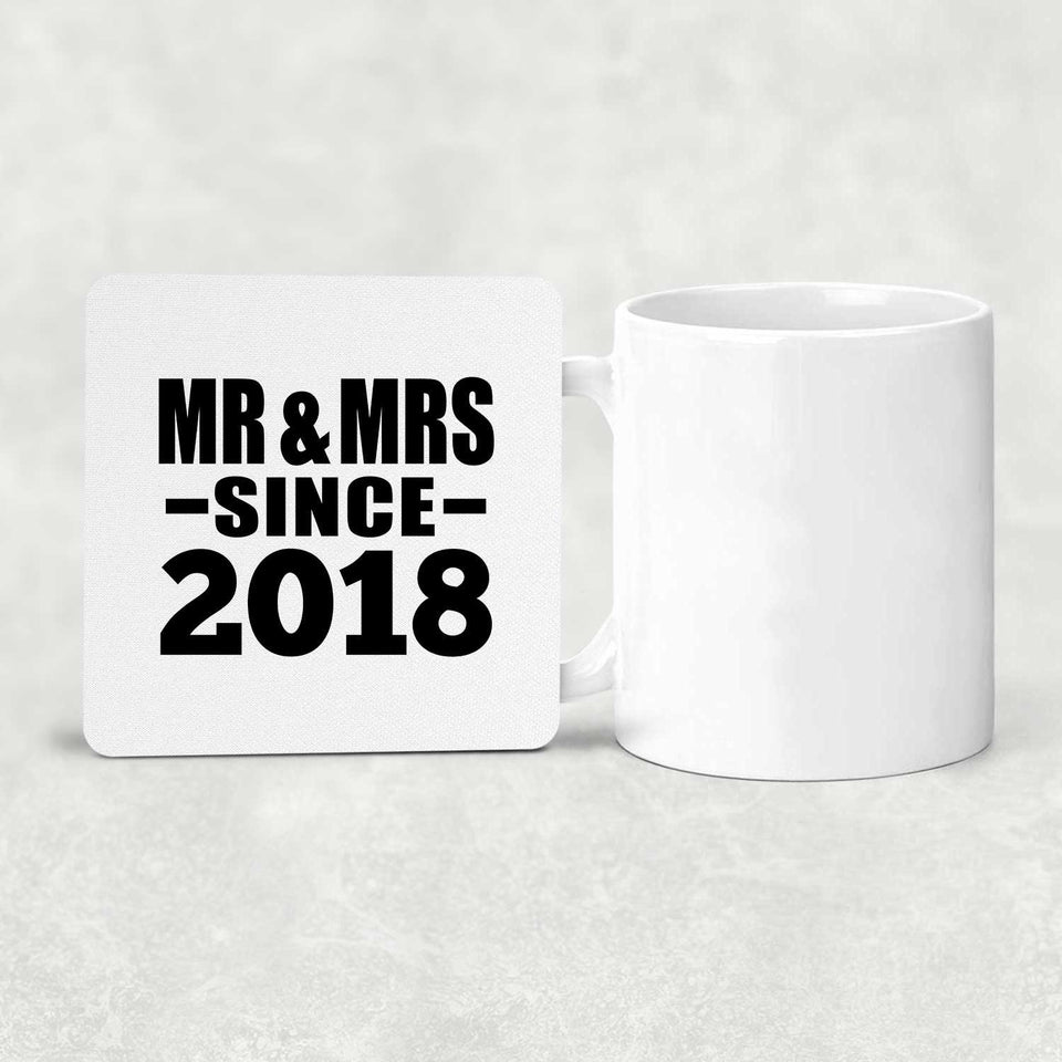 6th Anniversary Mr & Mrs Since 2018 - Drink Coaster