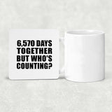 18th Anniversary 6,570 Days Together But Who's Counting - Drink Coaster