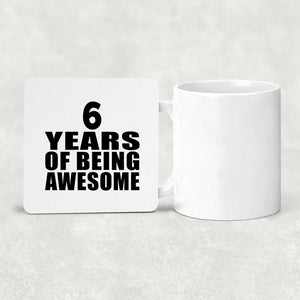 6th Birthday 6 Years Of Being Awesome - Drink Coaster