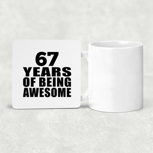 67th Birthday 67 Years Of Being Awesome - Drink Coaster