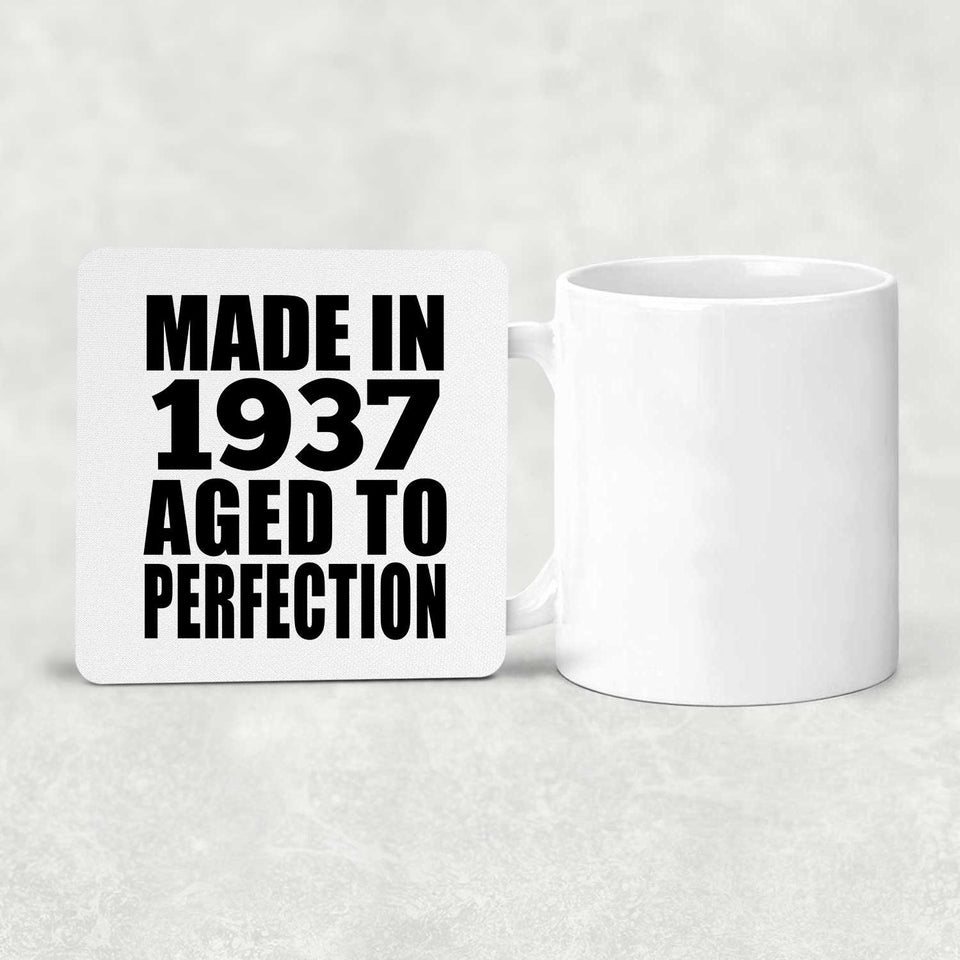 87th Birthday Made In 1937 Aged to Perfection - Drink Coaster