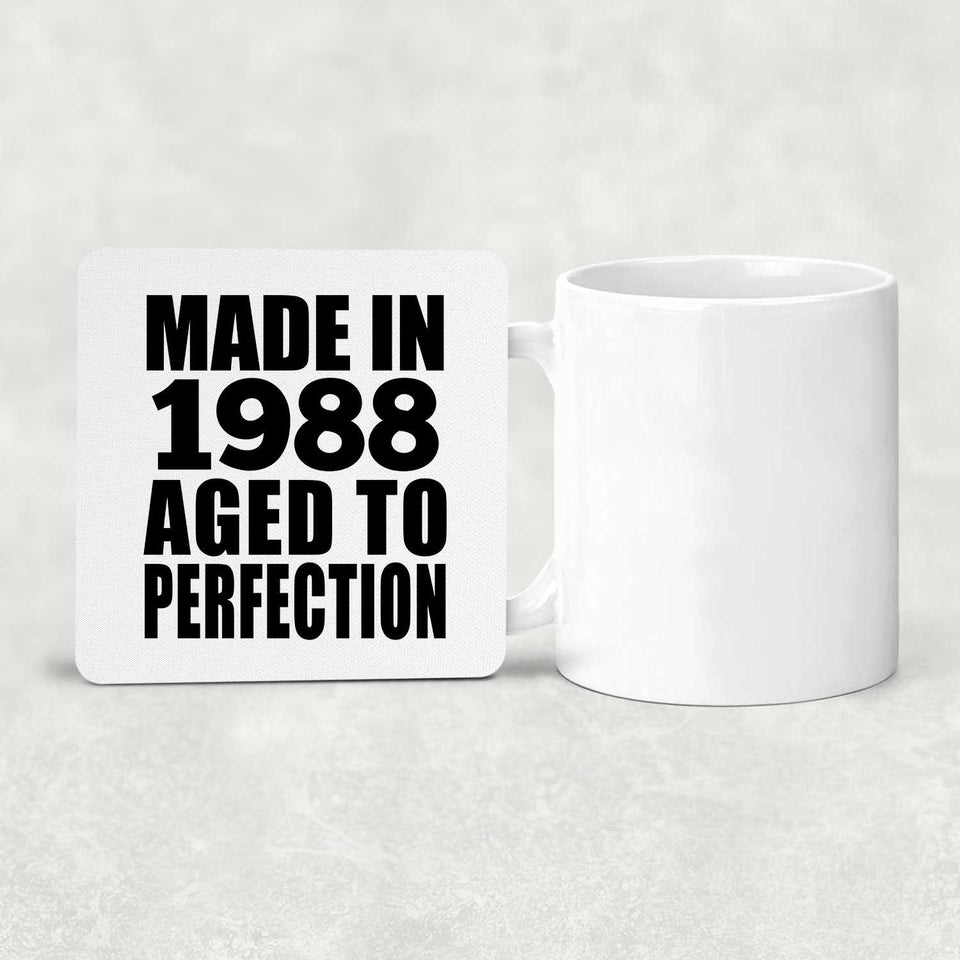 36th Birthday Made In 1988 Aged to Perfection - Drink Coaster