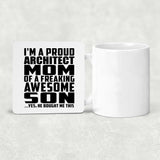 Proud Architect Mom Of Awesome Son - Drink Coaster