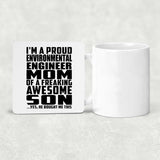 Proud Environmental Engineer Mom Of Awesome Son - Drink Coaster