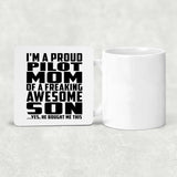 Proud Pilot Mom Of Awesome Son - Drink Coaster