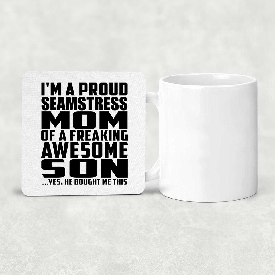 Proud Seamstress Mom Of Awesome Son - Drink Coaster