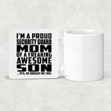 Proud Security Guard Mom Of Awesome Son - Drink Coaster